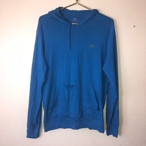 Men’s Lacoste hoodie pull over color blue sze5